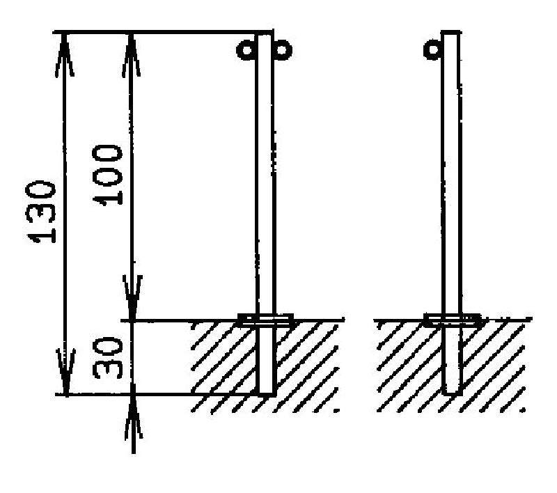 .ABSPERRPFOSTEN M.2 RINGEN INKL. FLANSCH/BODENSTUECK