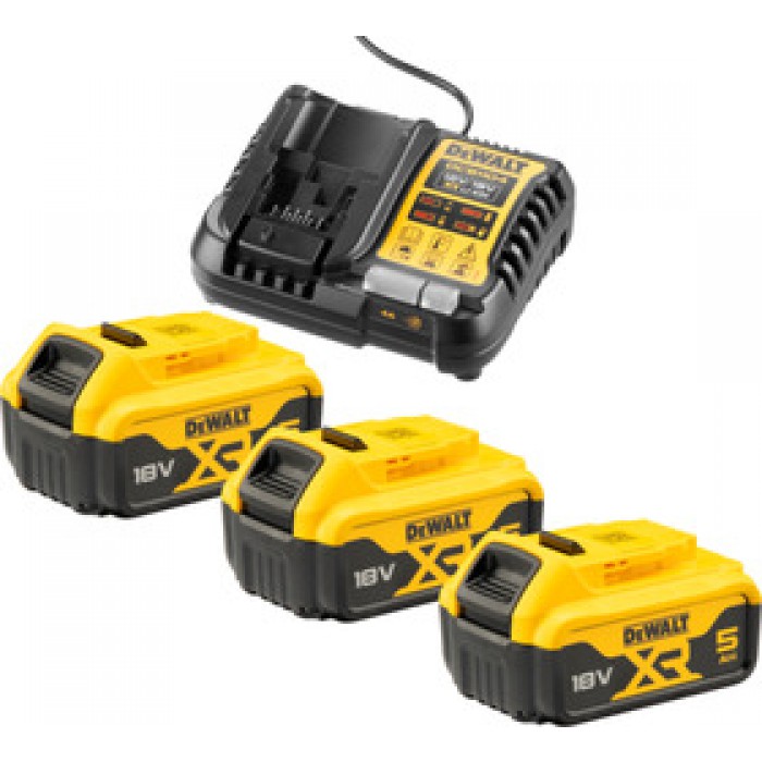 Akku Set 18V  DEWALT DCB1104P3-QW 5.0Ah 3 X 18V/5Ah + DCB 115