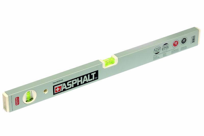 ALU-WASSERWAAGE "ASPHALT" A5  /    60 CM SILBER, MESSTOLERANZ 0,5MM/M