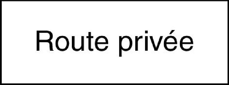 10.263 Zusatztafel EG Grösse cm: 40/20, Text: Route Privée