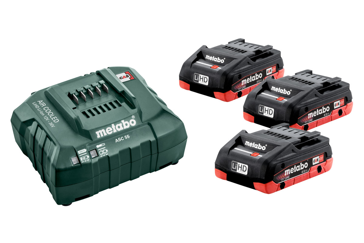 Akku-Basisset 18Volt 4.0Ah im KARTON 3x Akku 4.0Ah, 1x Ladegerät