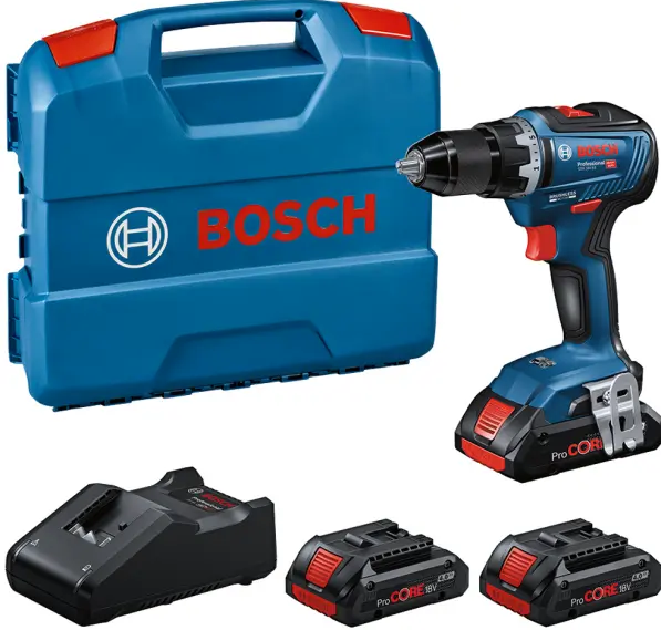 Akku Bohrschrauber Bosch GSR 18V-55 3 x4.0Ah + L-Case