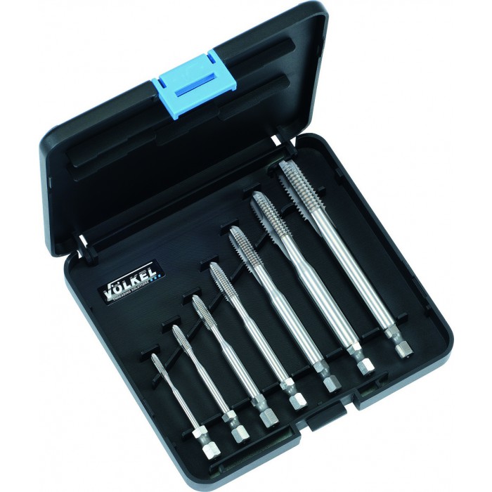 VÖLKEL Gewindebohrer-Set 47975 Einschnit 7-tlg,  Bitaufnahme