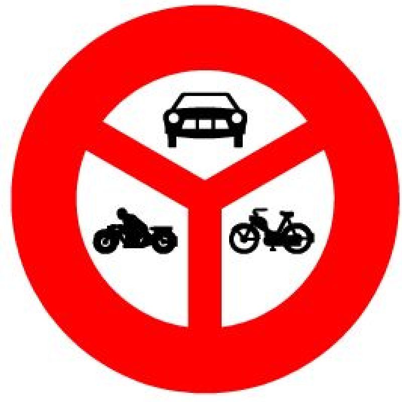 .SIGNAL SCOTCHLITE  EG VERBOT FÜR MOTORWAGEN MOTORRÄDER UND MOTORFAHRZEUGE