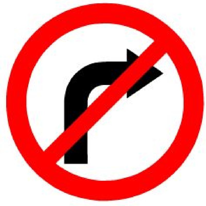 .SIGNAL SCOTCHL. EG RECHTS ABBIEGEN VERBOTEN