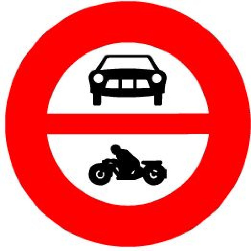 2.13 Verbot für Motorwagen und Motorräde 60cm,  Ausführung: Scotchlite HIP