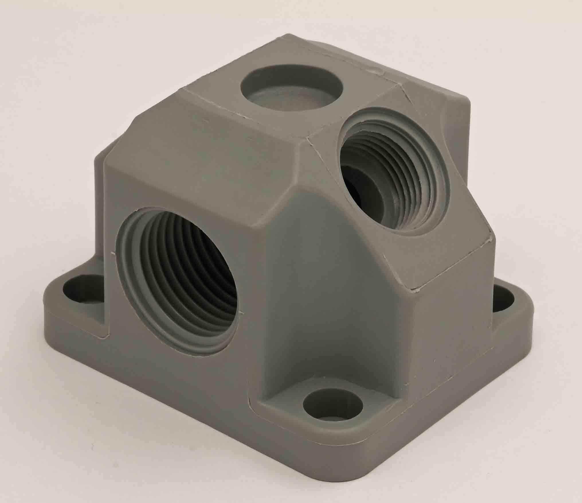 Endverteildose mit Eingang 1/2" IG 2x Abgang IG 3/8"