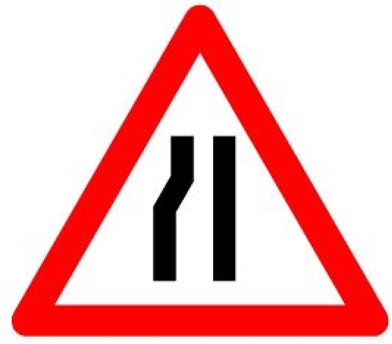 1.09 Verengung links 90 cm, Ausführung: Scotchlite HIP