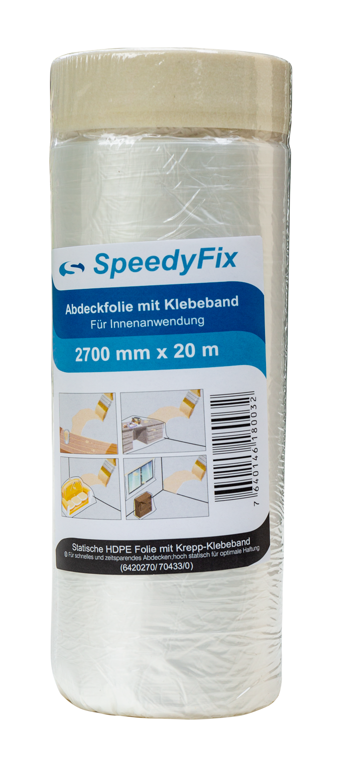 Malerfolie mit Krepp Klebeband 2.7 x 20m SpeedyMask Classic Karton à 20 Rollen