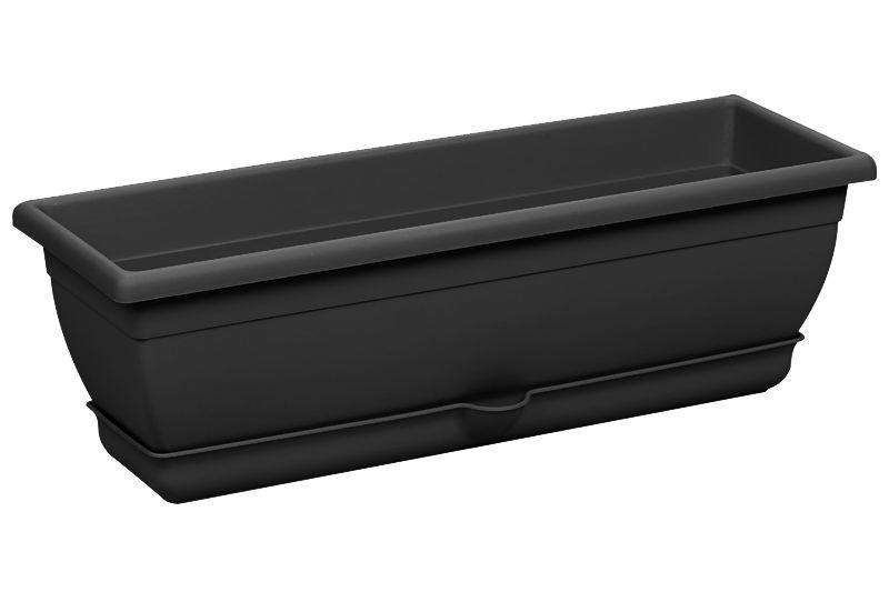 Pflanzkasten Venere mit Untersatz  anthr Aussenmass cm: 80X20, Höhe cm: 17