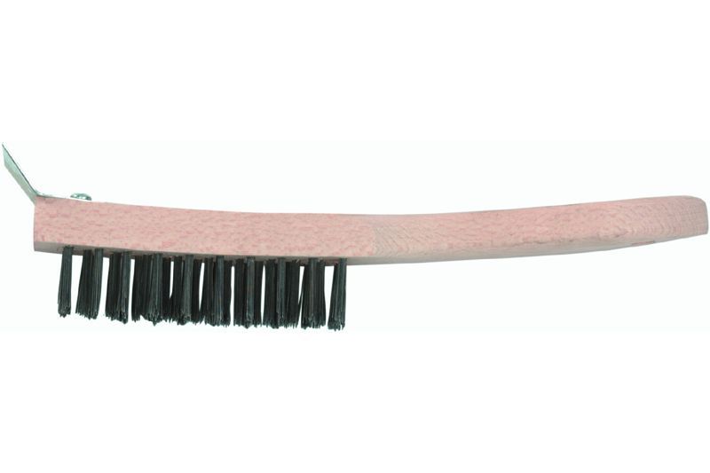 STAHLDRAHTBÜRSTE MIT KRATZER 4-REIHIG