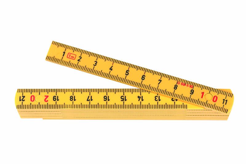 Gliedermeter aus Kunststoff, gelb Länge m: 2.0, Glieder: 10