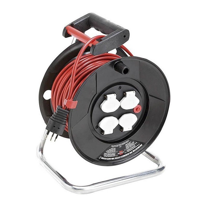 Kabelrolle Kunststoff 33 m TD-Kabel 3 x 1,5      4 Steckdosen  IP20