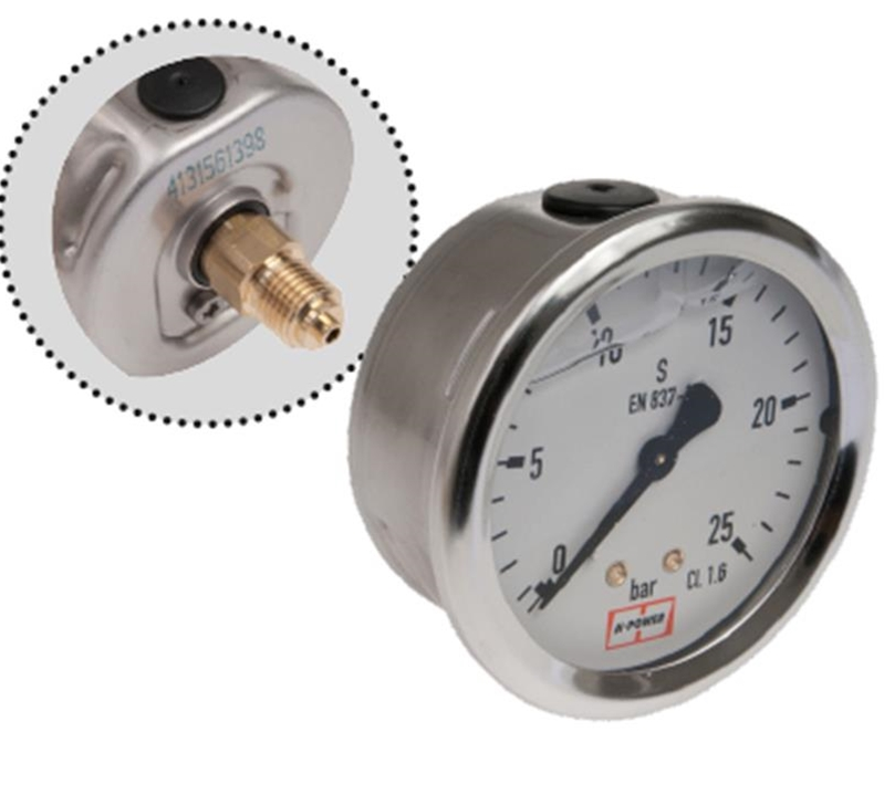 Anschluss hinten 1/4 " mit Glyzerin, IP 54